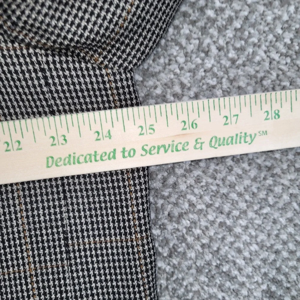 Jos. A. Bank Sport Coat 48R Portly Silk Wool Houndstooth Blazer Brown Black 7488